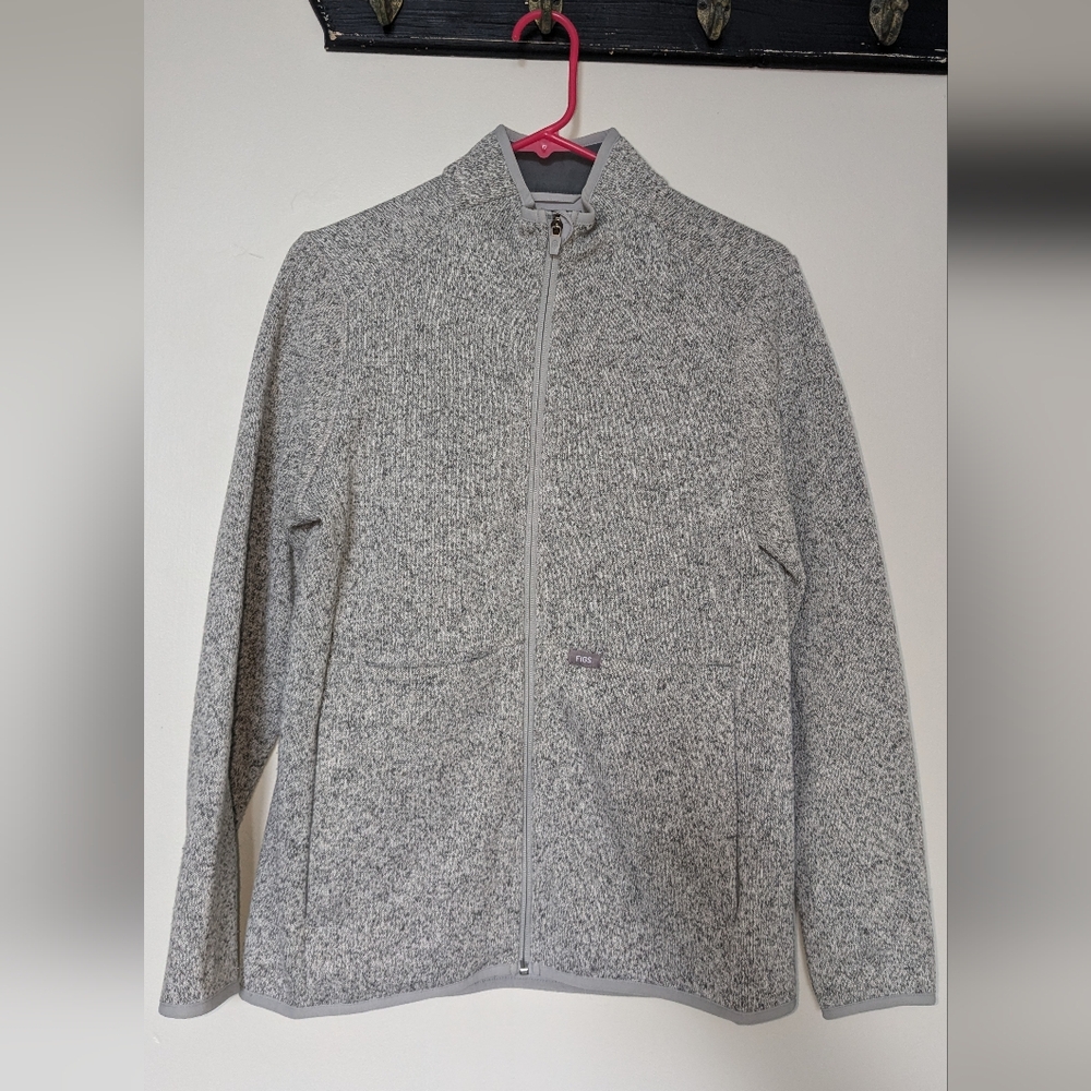Women's Heathered Light Grey On-Shift Sweater Knit Jacket - M